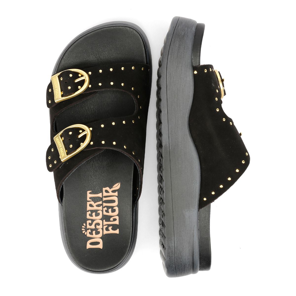 Desert Fleur Girasol Nubuk Damen Sandalen In Schwarz