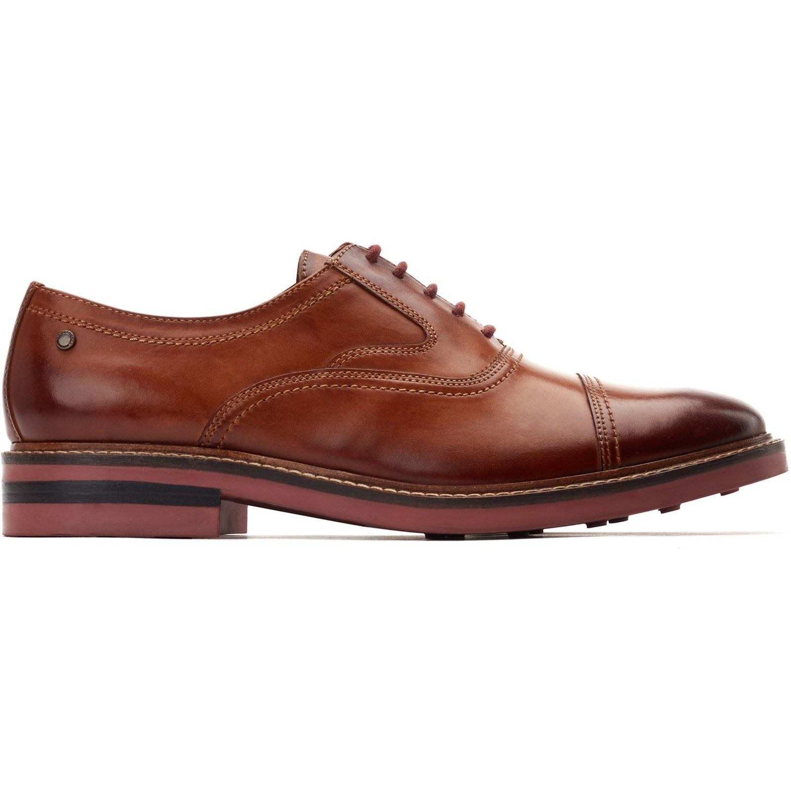 Base London Tatton Leder Herren Oxford Schuhe In Verbranntem Tan