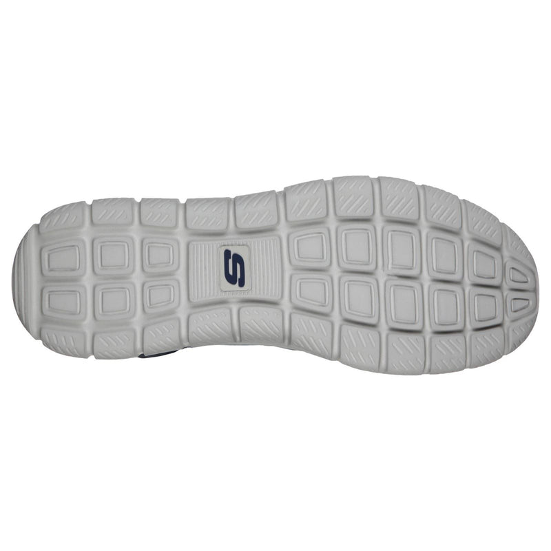 Skechers Track Knockhill Leder-Herren-Sneaker In Marineblau/Orange