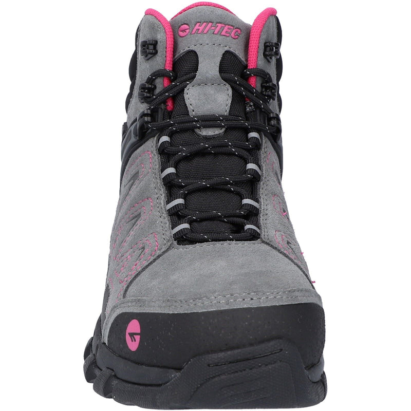 Hi-Tec V-Lite Explorer WP Rindsveloursleder Damen Wanderschuhe In Grau/Fuchsia