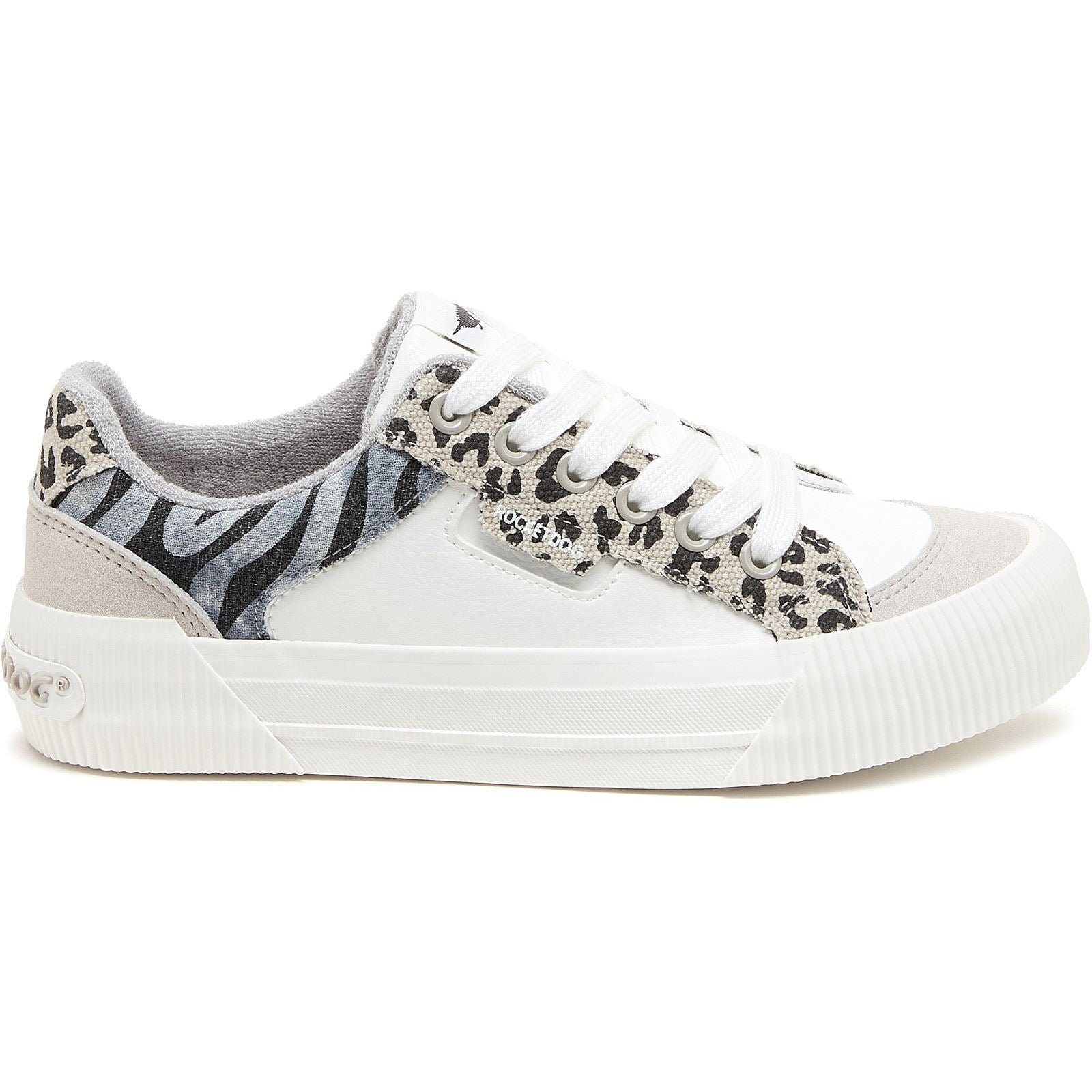 Rocket Dog Cheery Blocked Animal Textil Damen Grau/Weiß Sneaker