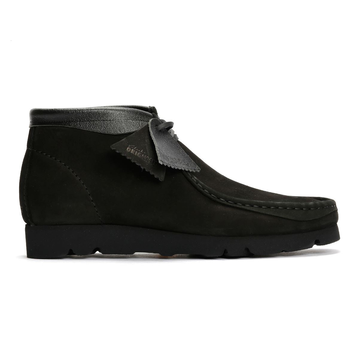 Clarks Originals Wallabee Combi Leder Herren Schwarze Stiefel