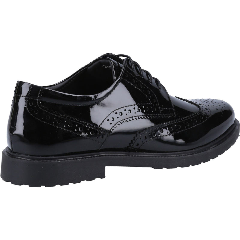 Hush Puppies Verity Leder Damen Lack Schwarze Brogues Schuhe