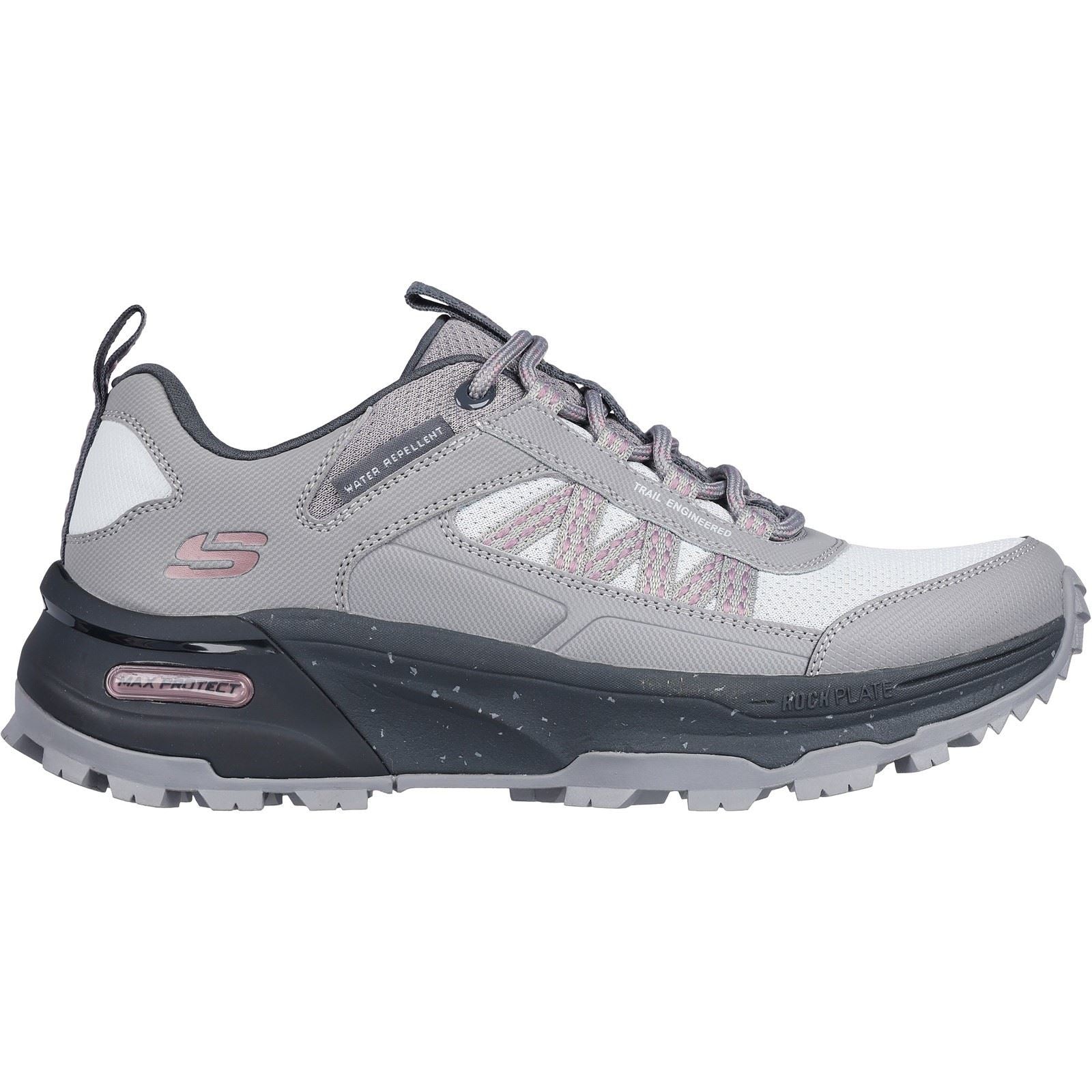 Skechers Max Protect Legacy Damen Wanderstiefel Aus Grauem/Anthrazitfarbenem Leder