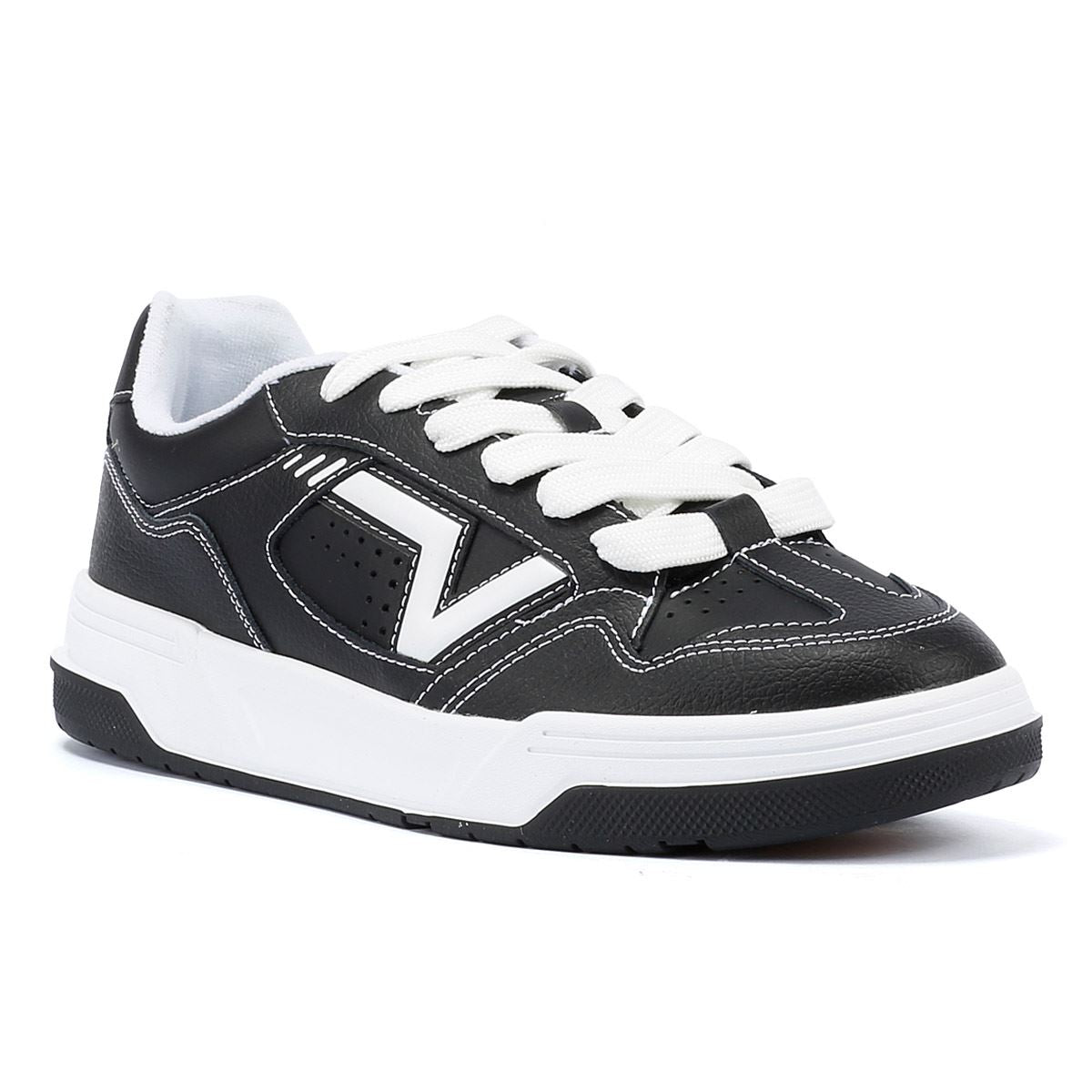 Vans Upland Schwarze/Weiße Lederturnschuhe