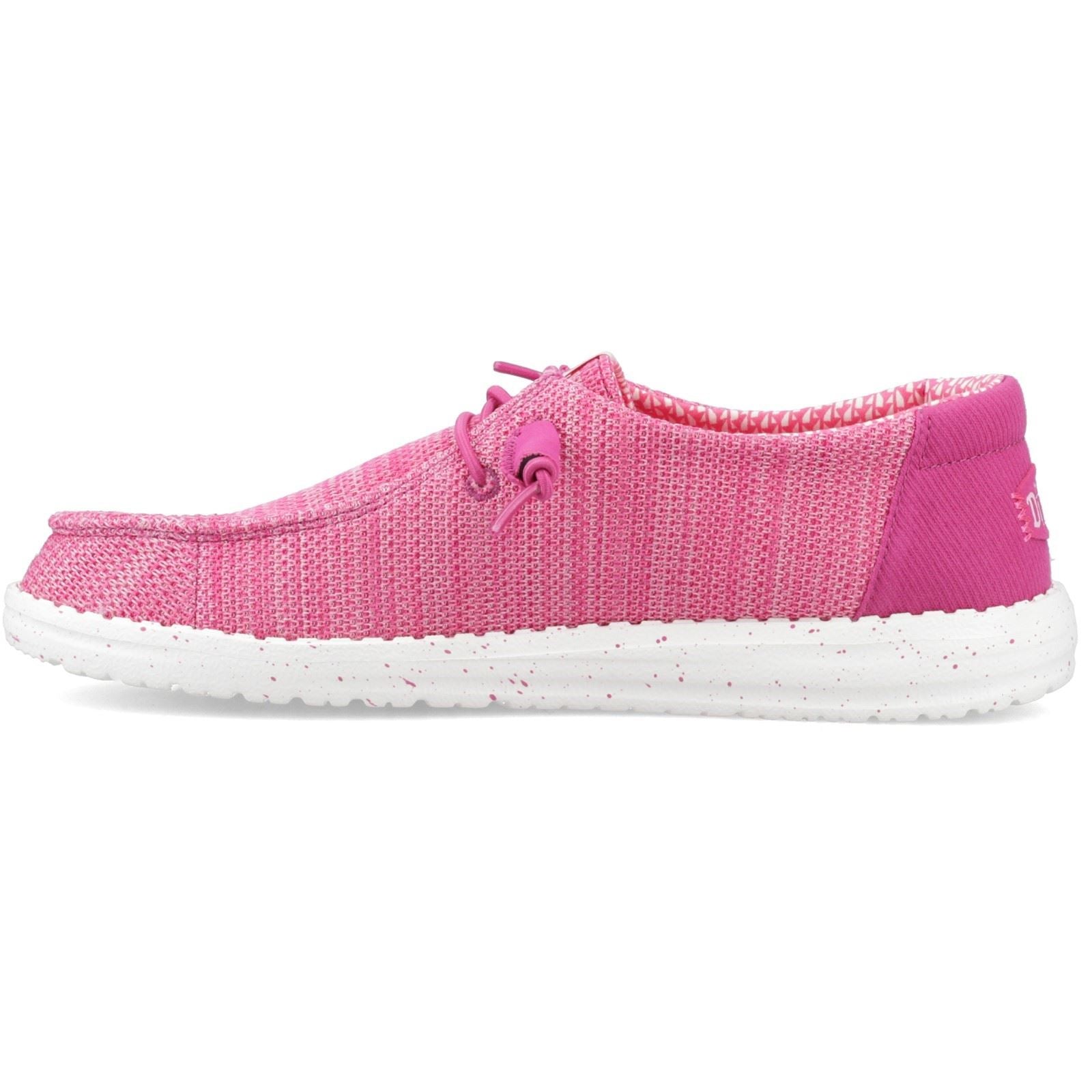 HEYDUDE Wendy Stretch Sox Polyester Damen Fuchsia Pink Mokkasins Schuhe