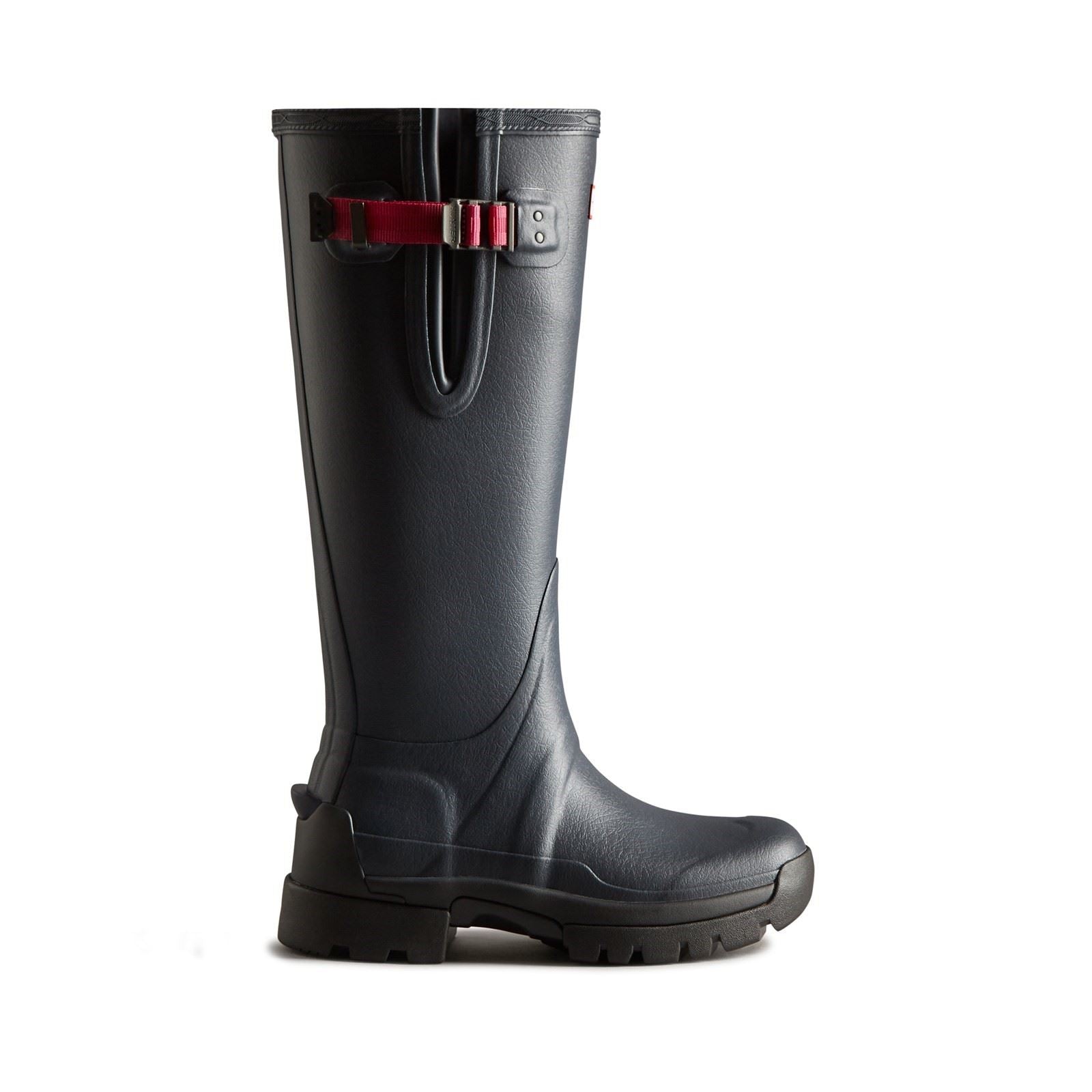 Hunter Balmoral Adjustable Damen Gummistiefel In Marineblau/Pfefferfarben