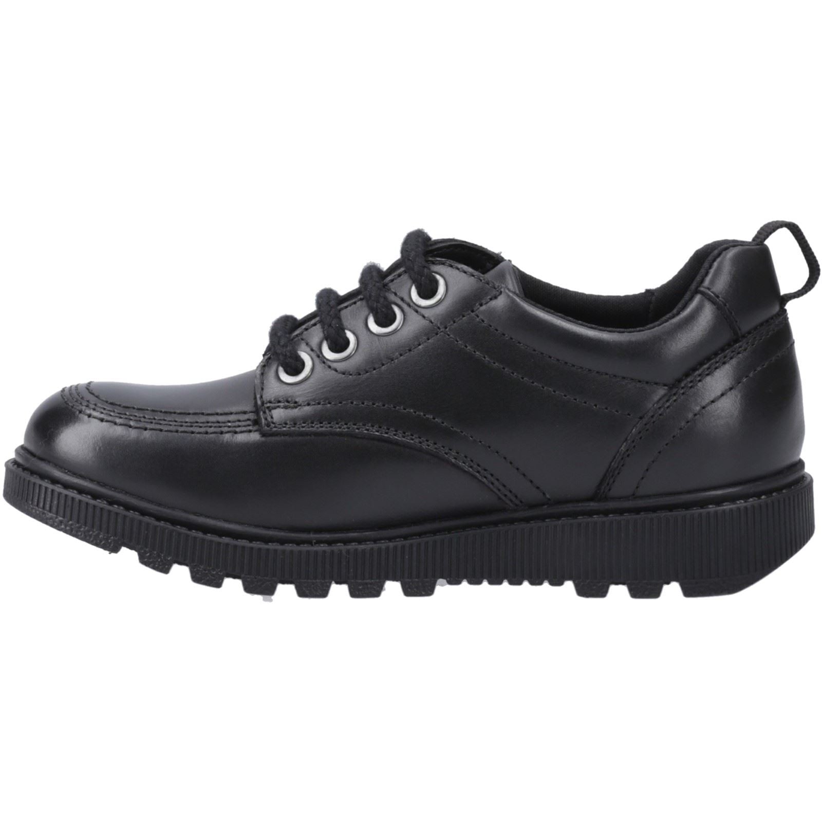 Hush Puppies Keeley Mädchenschuhe Aus Schwarzem Leder Mit Schnürung