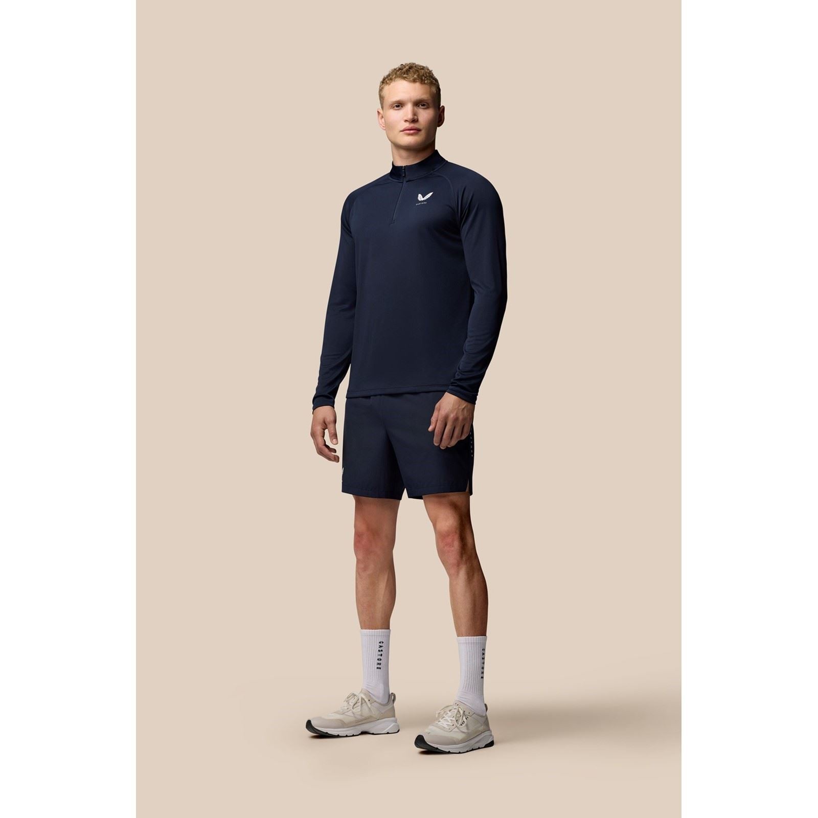 Castore Adapt Training 1/4 Zip Top Polyester Herren Blaue Sport-T-Shirts