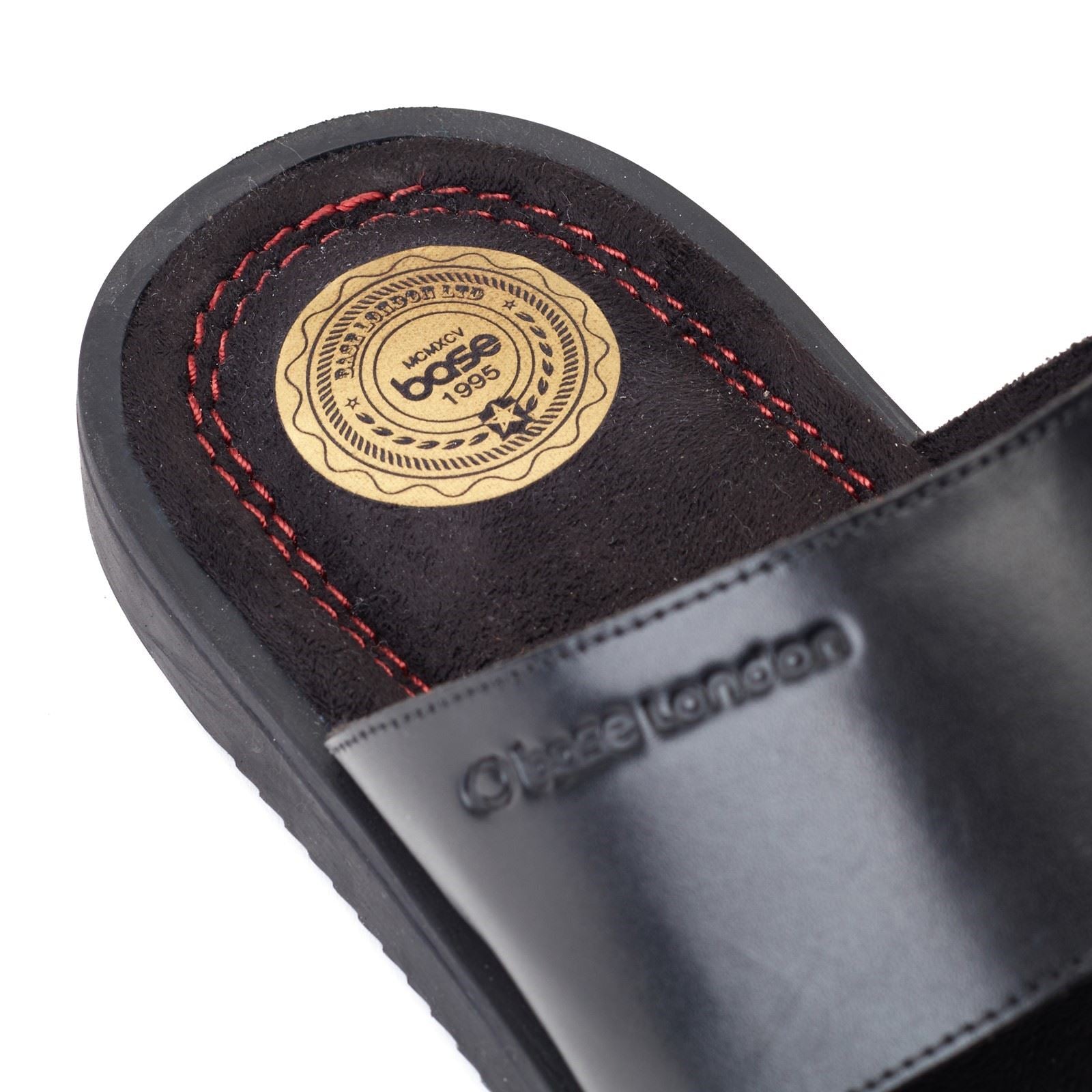 Base London Maven Herren Sandalen Aus Schwarzem Leder