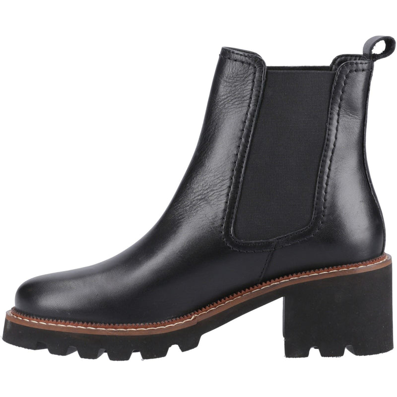 Hush Puppies Gaia Damen Schwarze Farbe Leder Stiefeletten mit Absatz