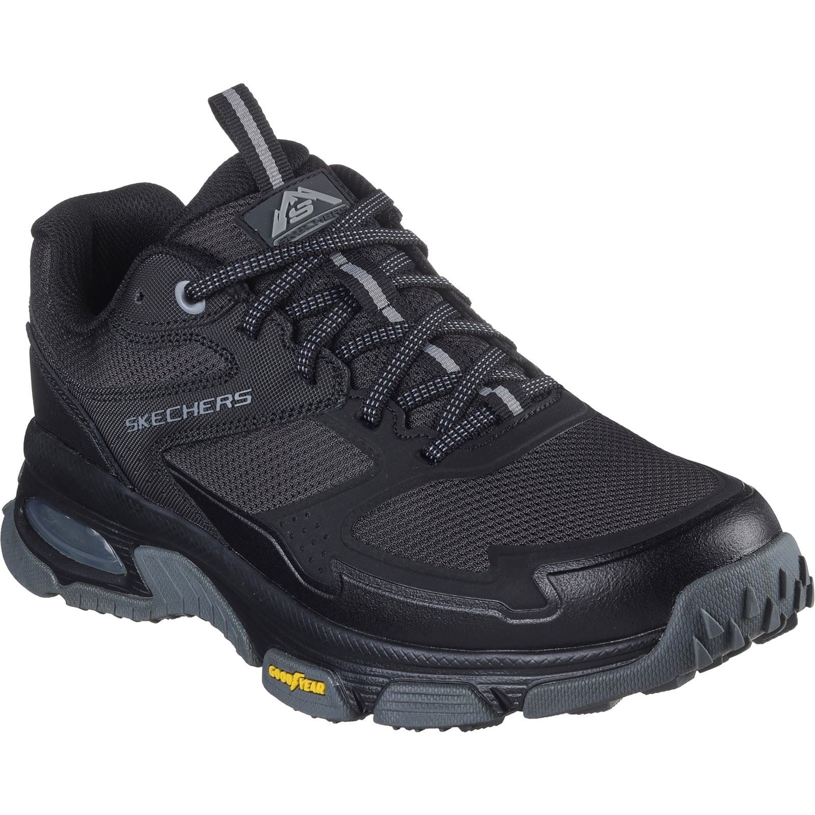 Skechers Skech-Air Sleek Envoy Leder Herren Schwarze Wanderschuhe
