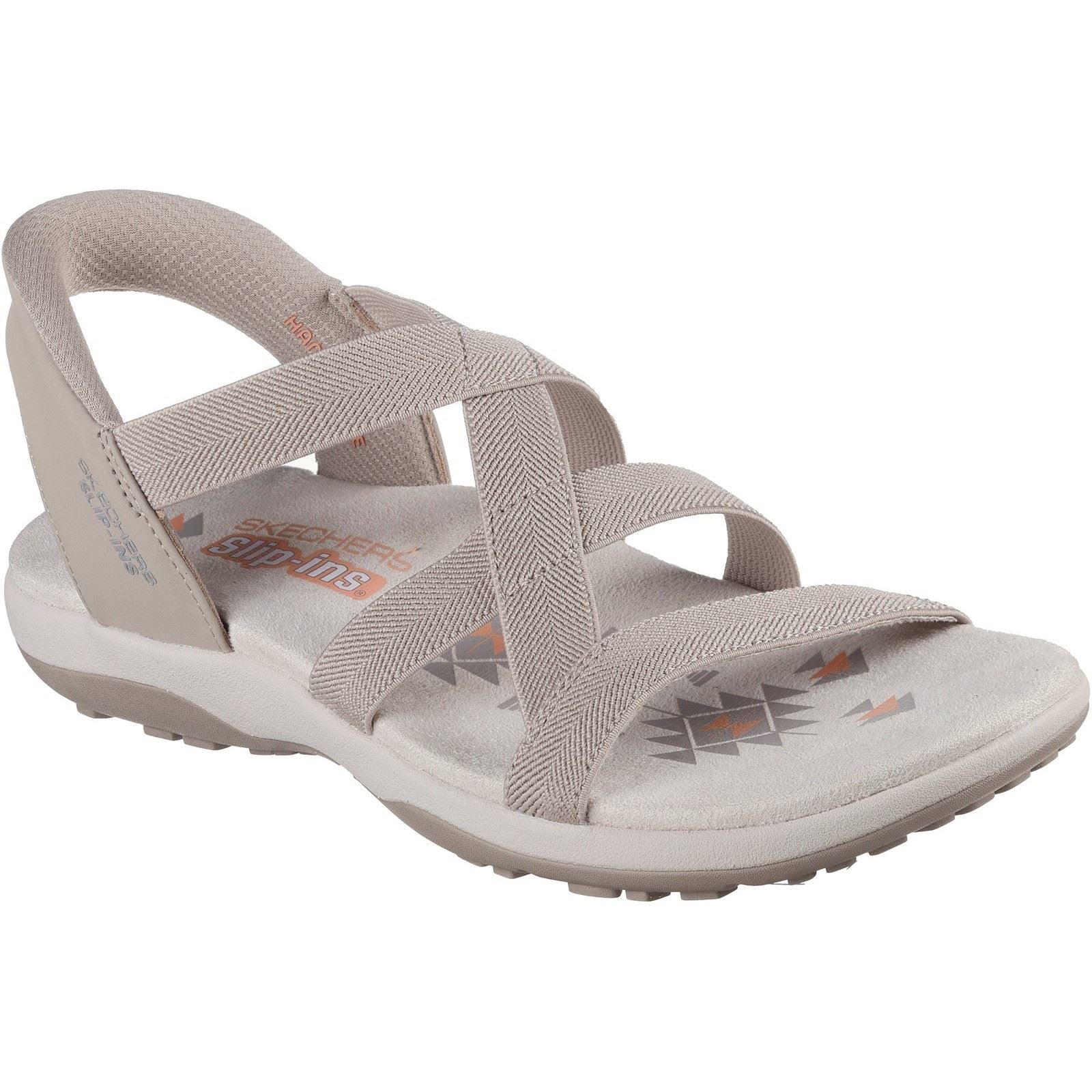Skechers Reggae Slim - Stretch Flex Damen Taupe Sandalen