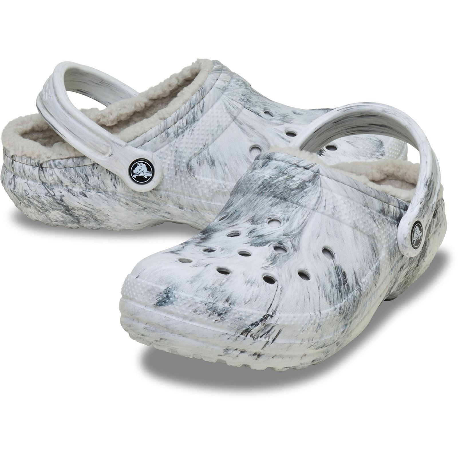 Crocs Classic Lined Clog Thermoplastische Damen Graue Wirbel Clogs