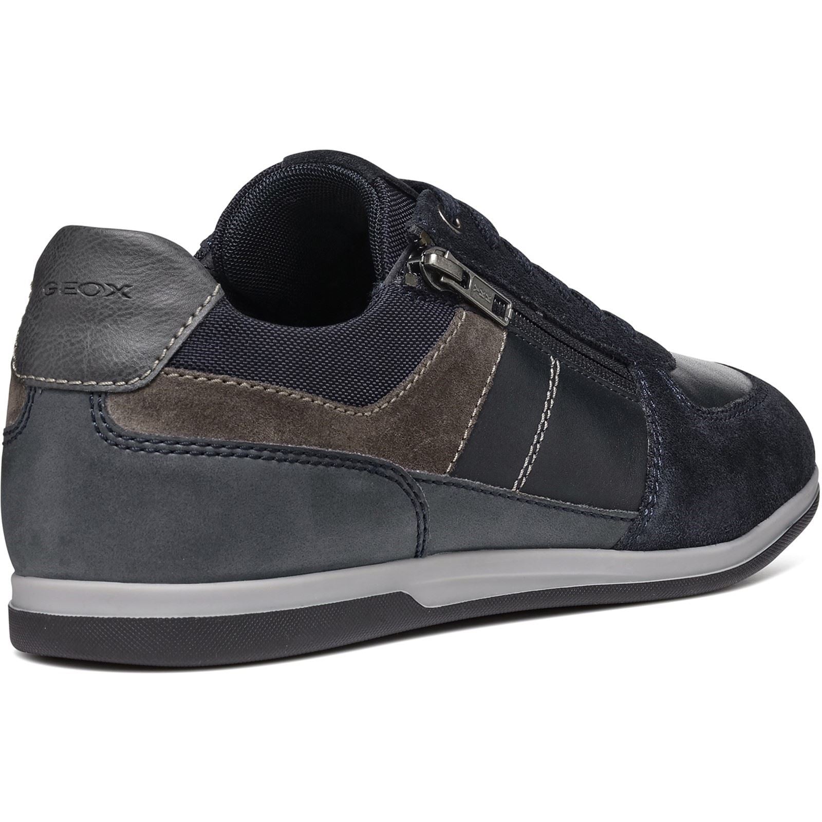 Geox U Renan B Wildleder Herren Sneakers In Marineblau/Grau