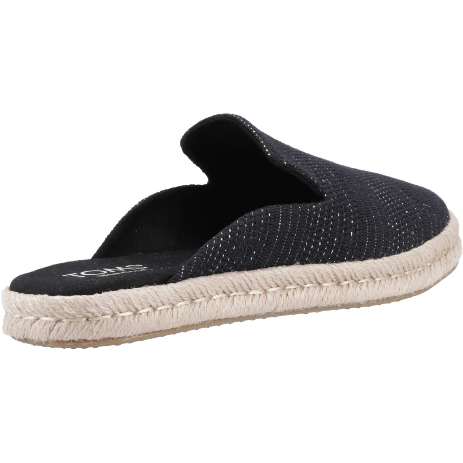 TOMS Santiago Mule Damen Schwarze Metallic Hausschuhe