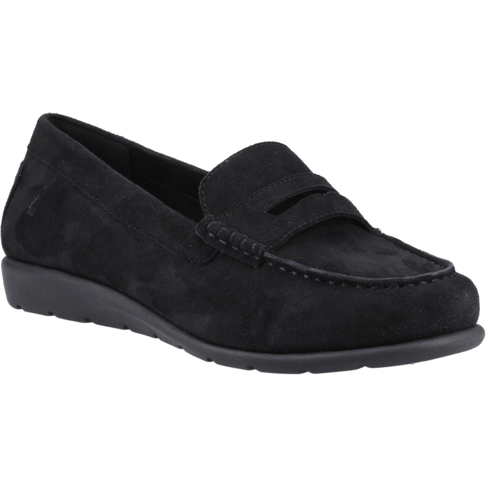 Hush Puppies Shelby Damen Wildlederslipper in Schwarz
