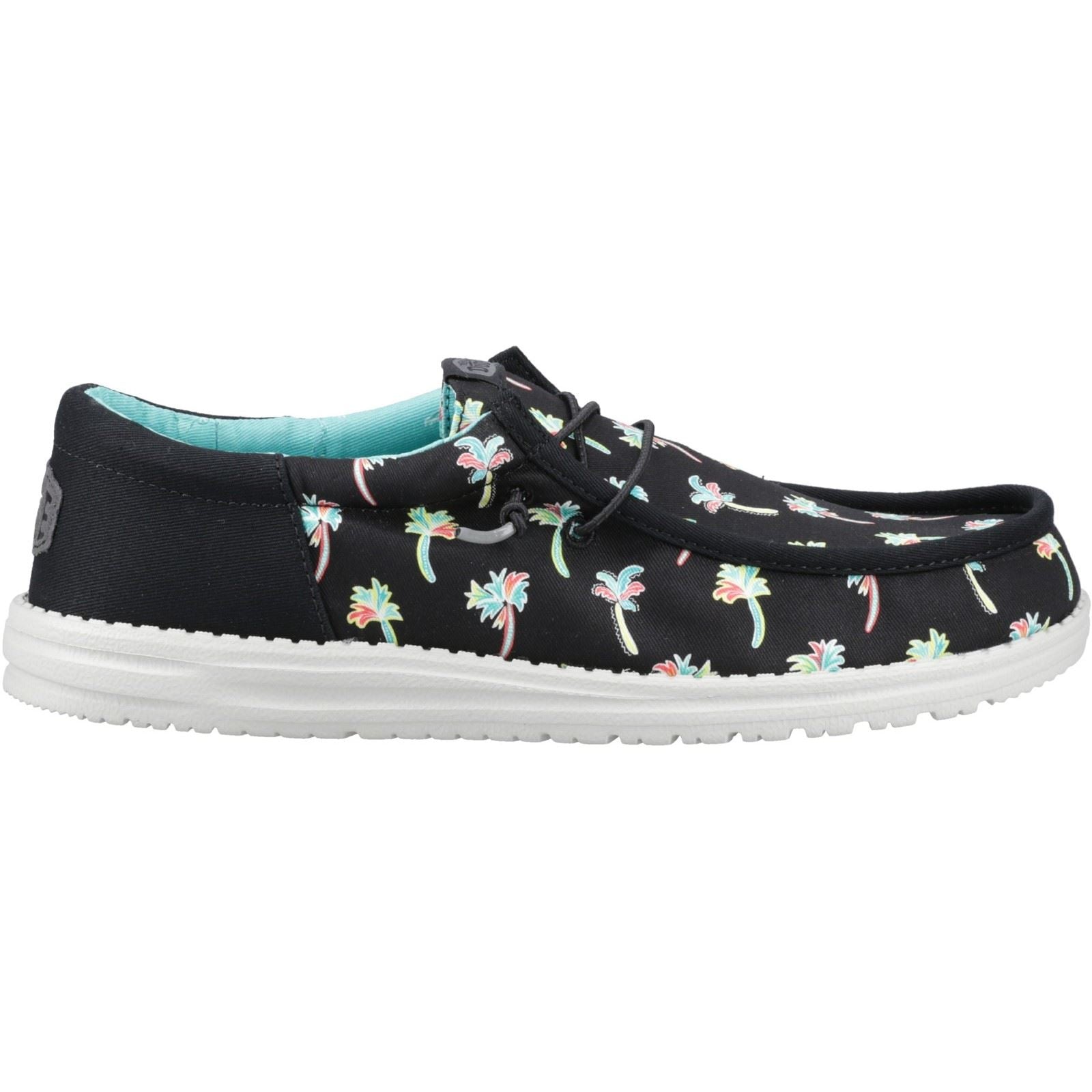 HEYDUDE Wally Funk Party Palm Baumwoll Herren Mokassin Schuhe In Schwarz/Mehrfarbig