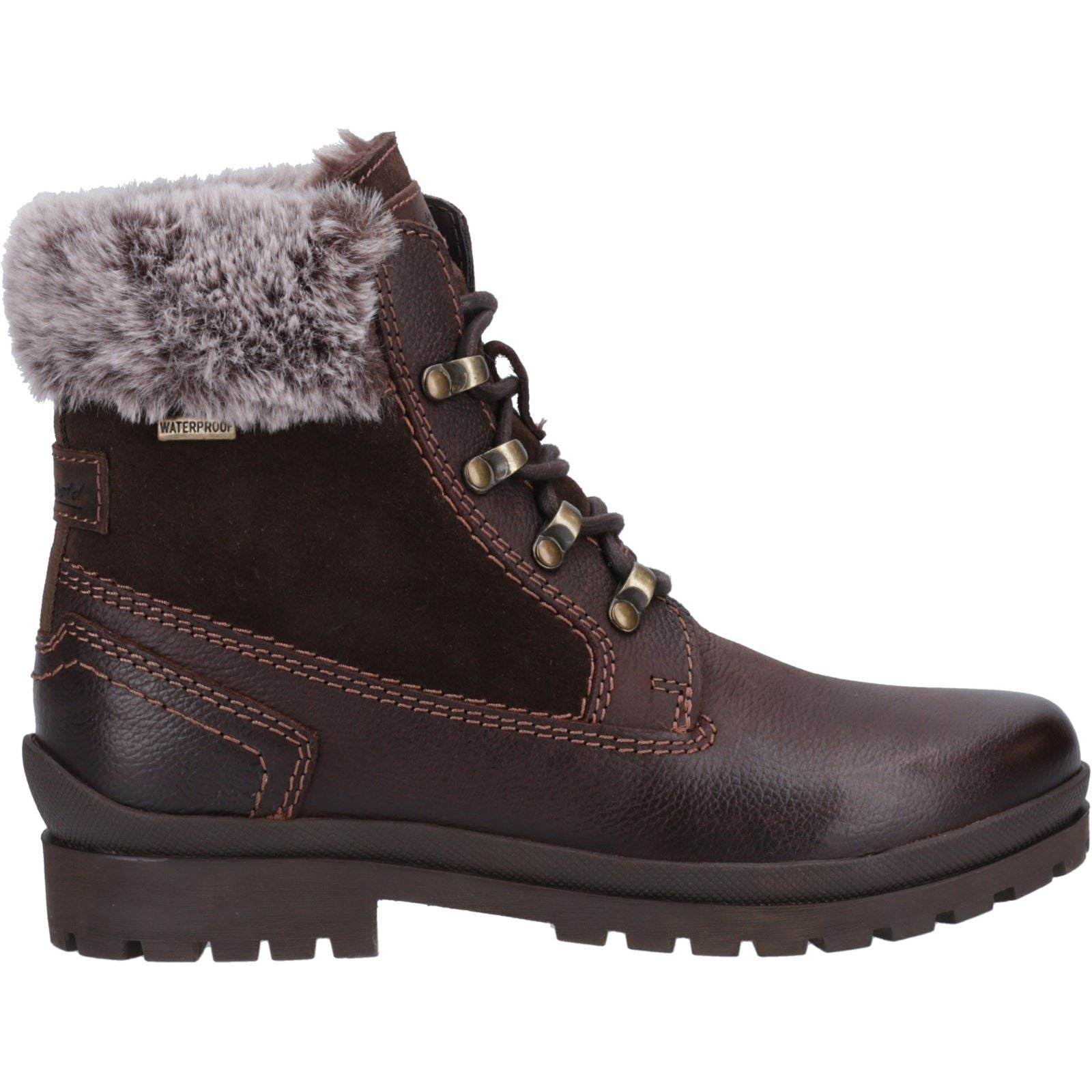 Cotswold Evenlode Damenstiefel aus braunem Leder für den Winter