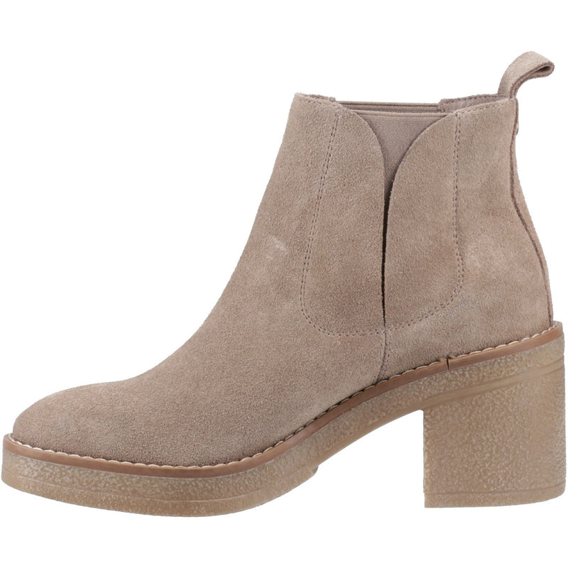 Hush Puppies Felicia Damen Stiefeletten mit Absatz in Taupe aus Wildleder