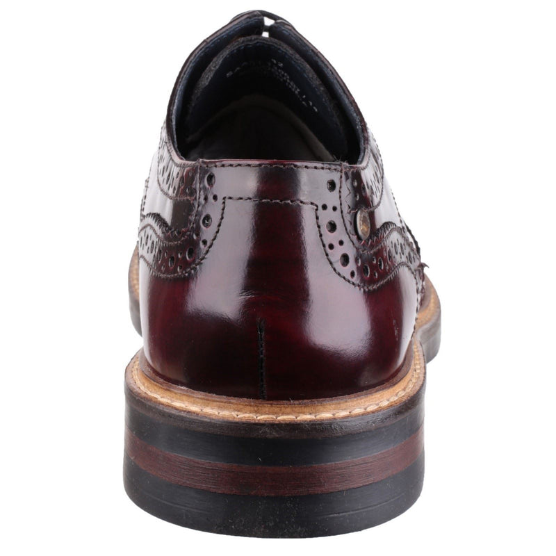 Base London Woburn Leder Herren Bordo Brogues Schuhe