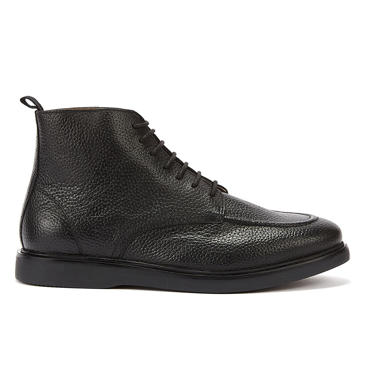 H By Hudson Carlo Leder Herren Stiefel Schwarz
