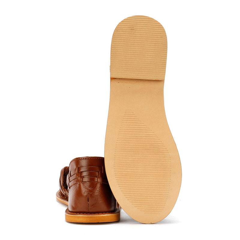 Tower London Hurache Damen Sandalen Aus Braunem Leder