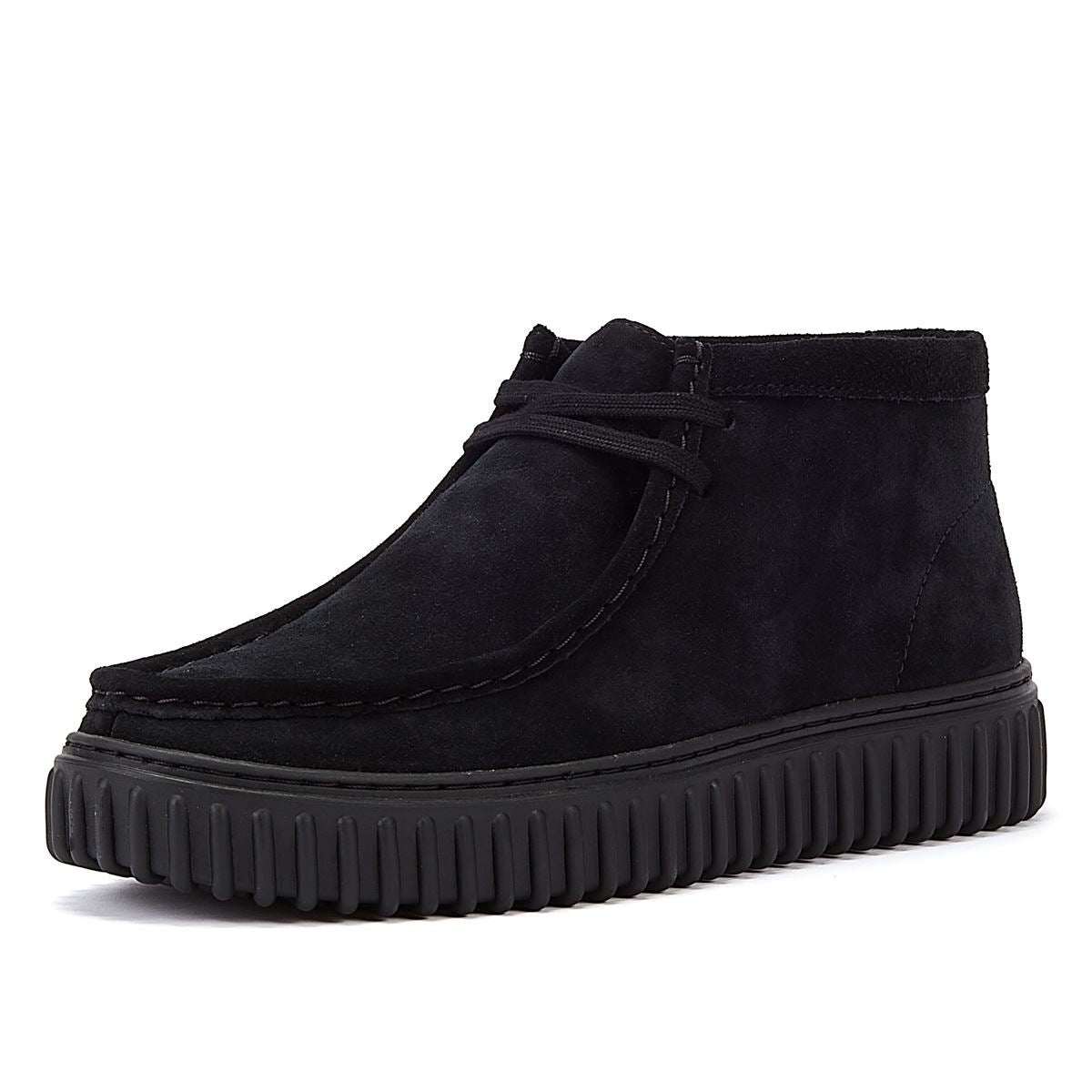 Clarks Main Torhill Hi Wildleder Herrenstiefel In Schwarz