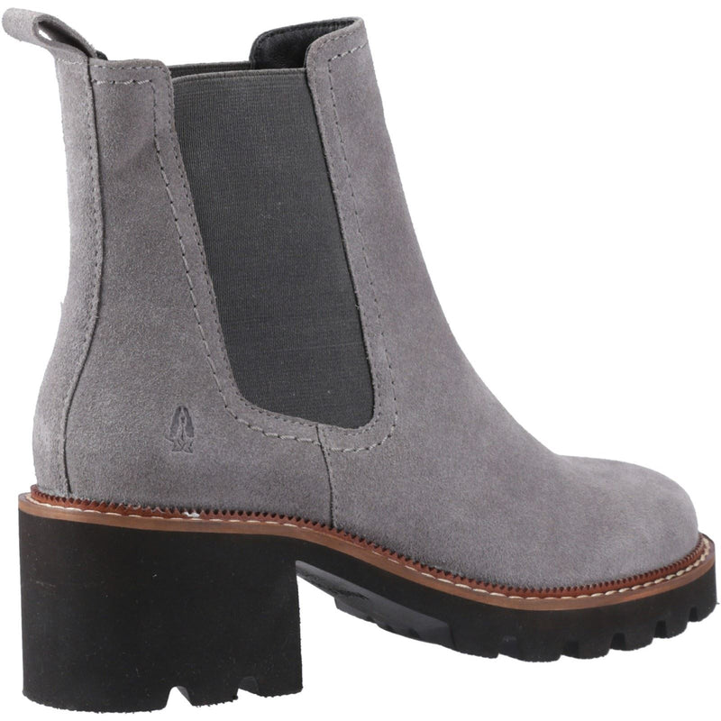Hush Puppies Gaia Damen Chelsea Stiefeletten aus grauem Leder mit Absatz