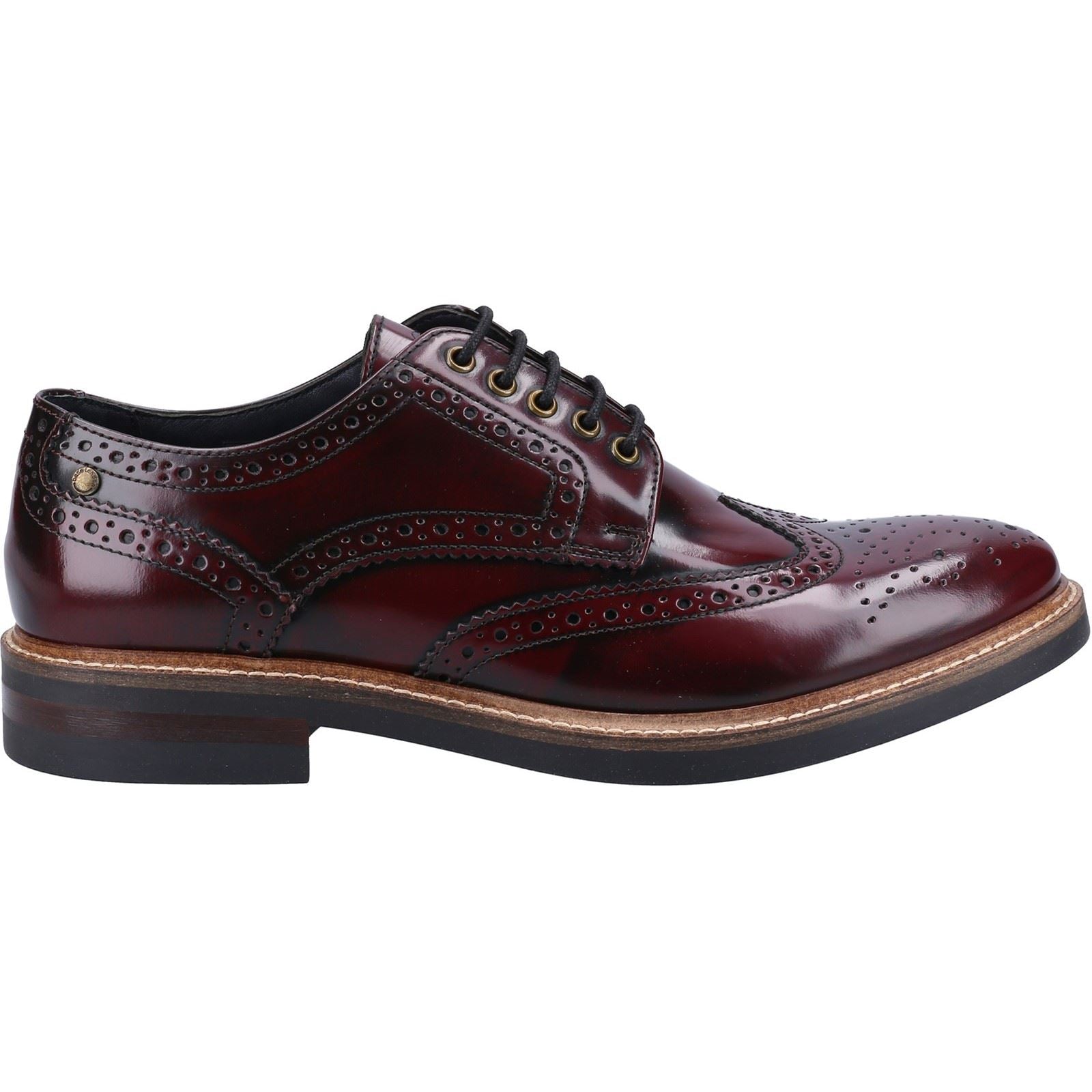 Base London Woburn Leder Herren Bordo Brogues Schuhe
