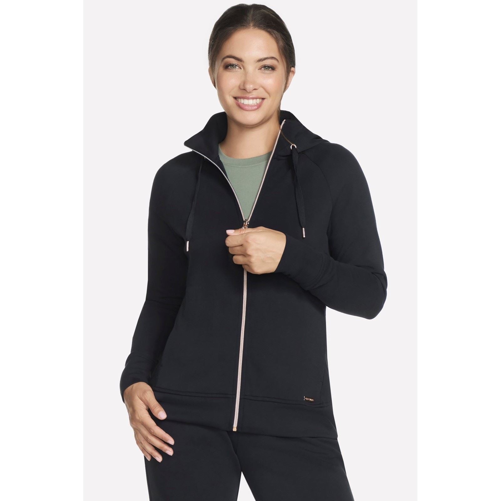 Skechers Performance Skechluxe Elevate Hooded Jacket Damen Schwarze Jacke