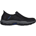 Skechers Respected Elgin Leder Herrenschuhe, Schwarze Farbe Mokassins