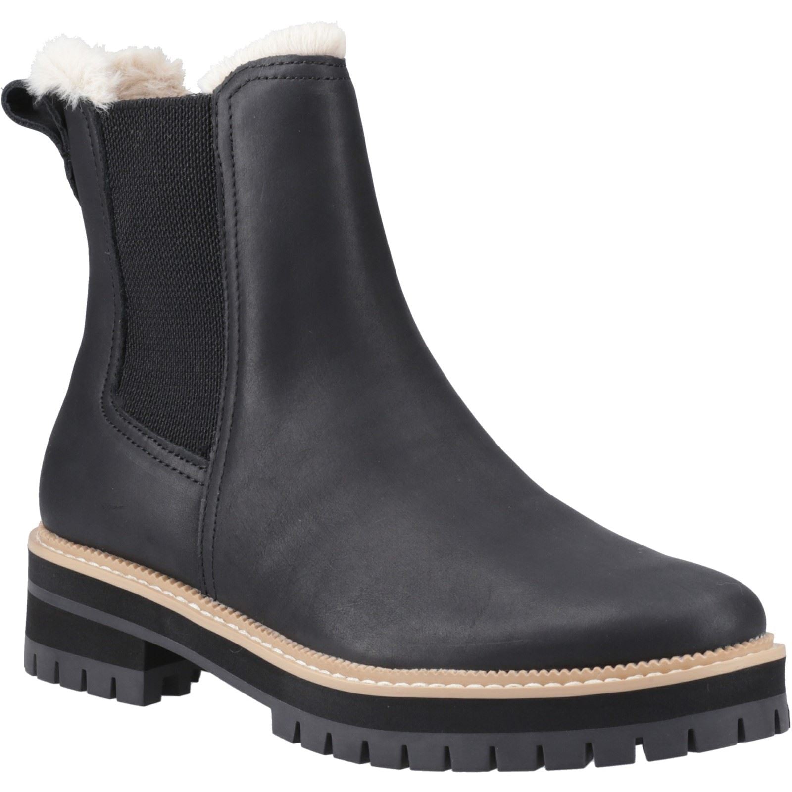 TOMS Bennet Leder Damen Schwarze Stiefel