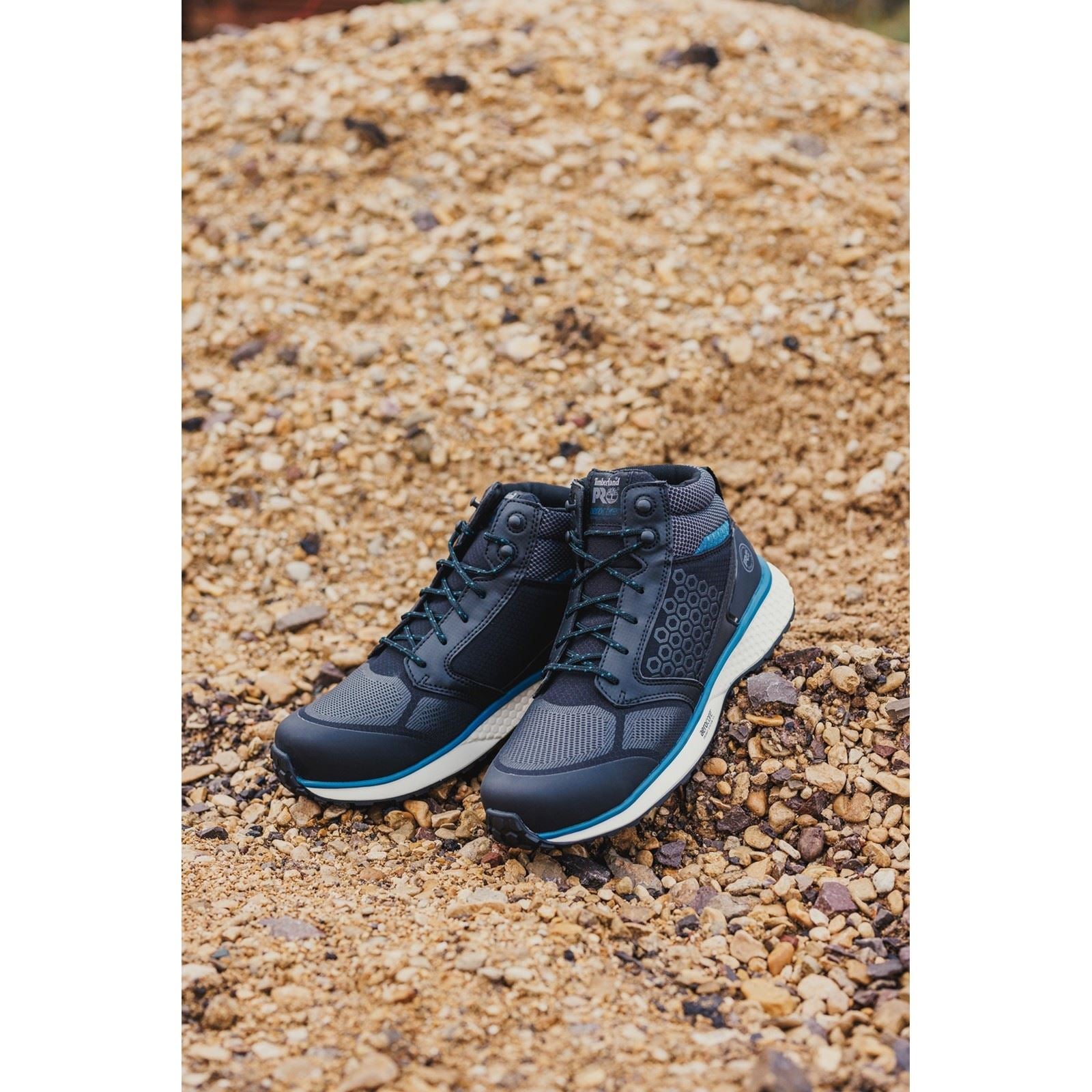 Timberland Pro Reaxion Mid Syntheseschwarz/Blau Sicherheitsstiefel