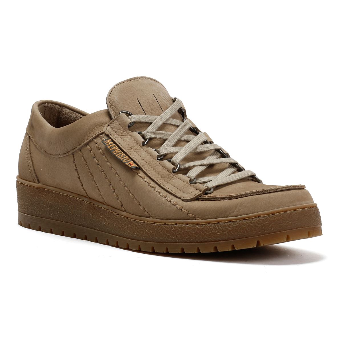 Mephisto Rainbow Sportbuck 1932/35 Leder Herren Beigefarbene Schnürschuhe