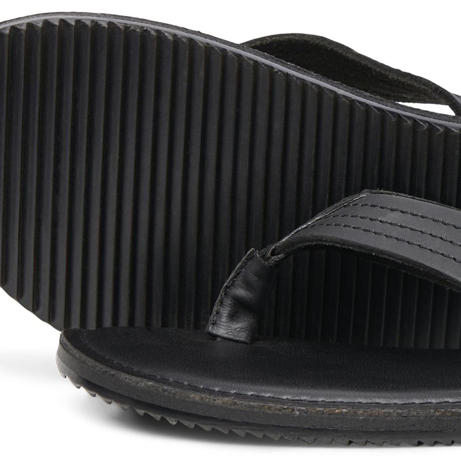 Jack & Jones Washton Herren Zehentrenner Aus Anthrazitfarbenem Leder