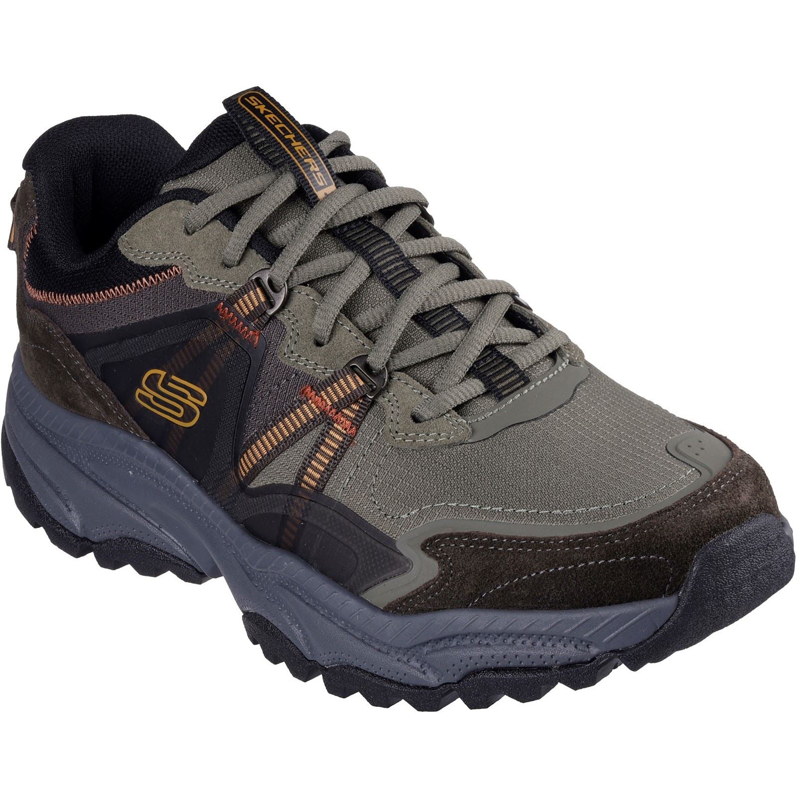 Skechers Vigor AT Richwood Herren Wanderstiefel Aus Leder In Olivgrün/Mehrfarbig