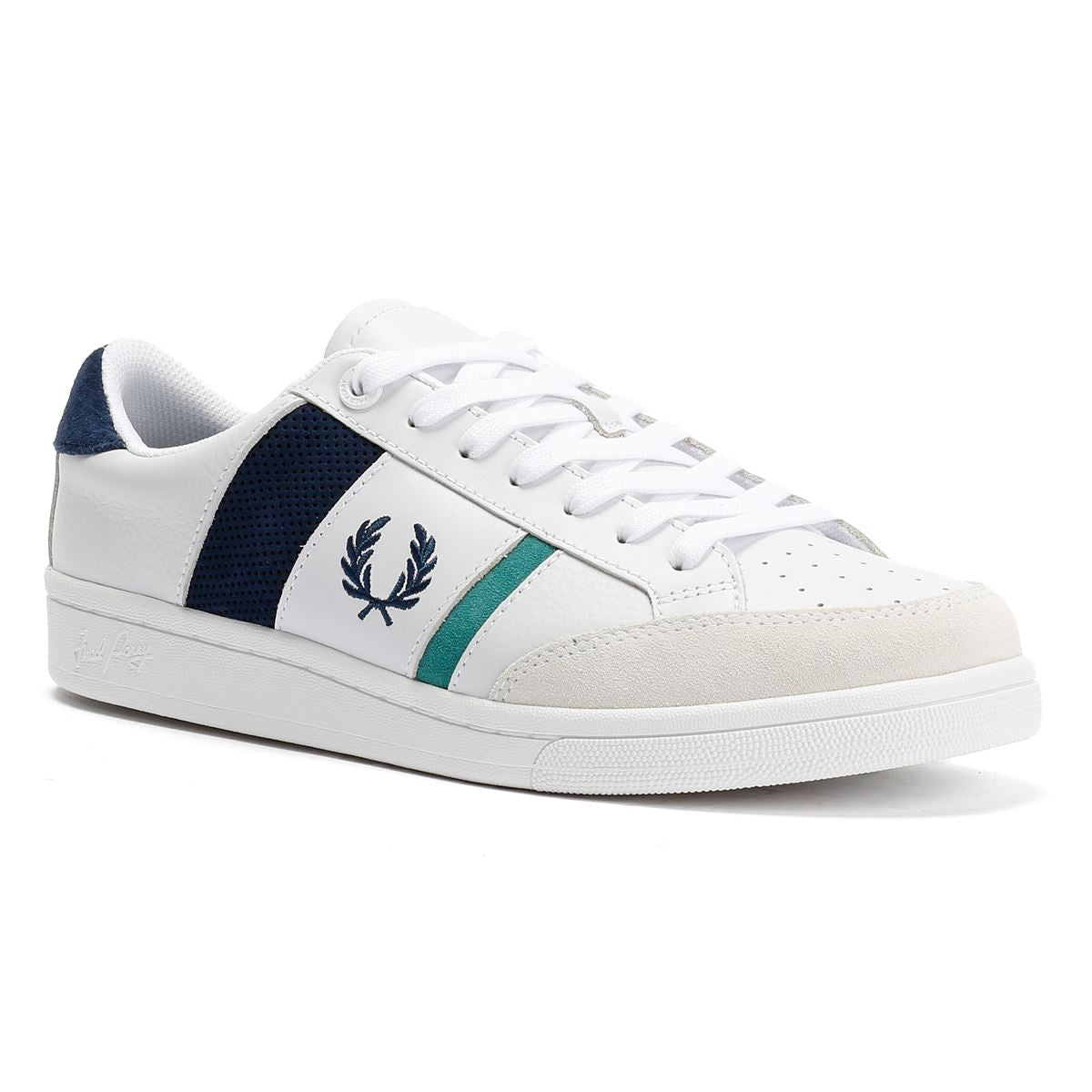 Fred Perry B725 Leder Herren Weiße Sneakers