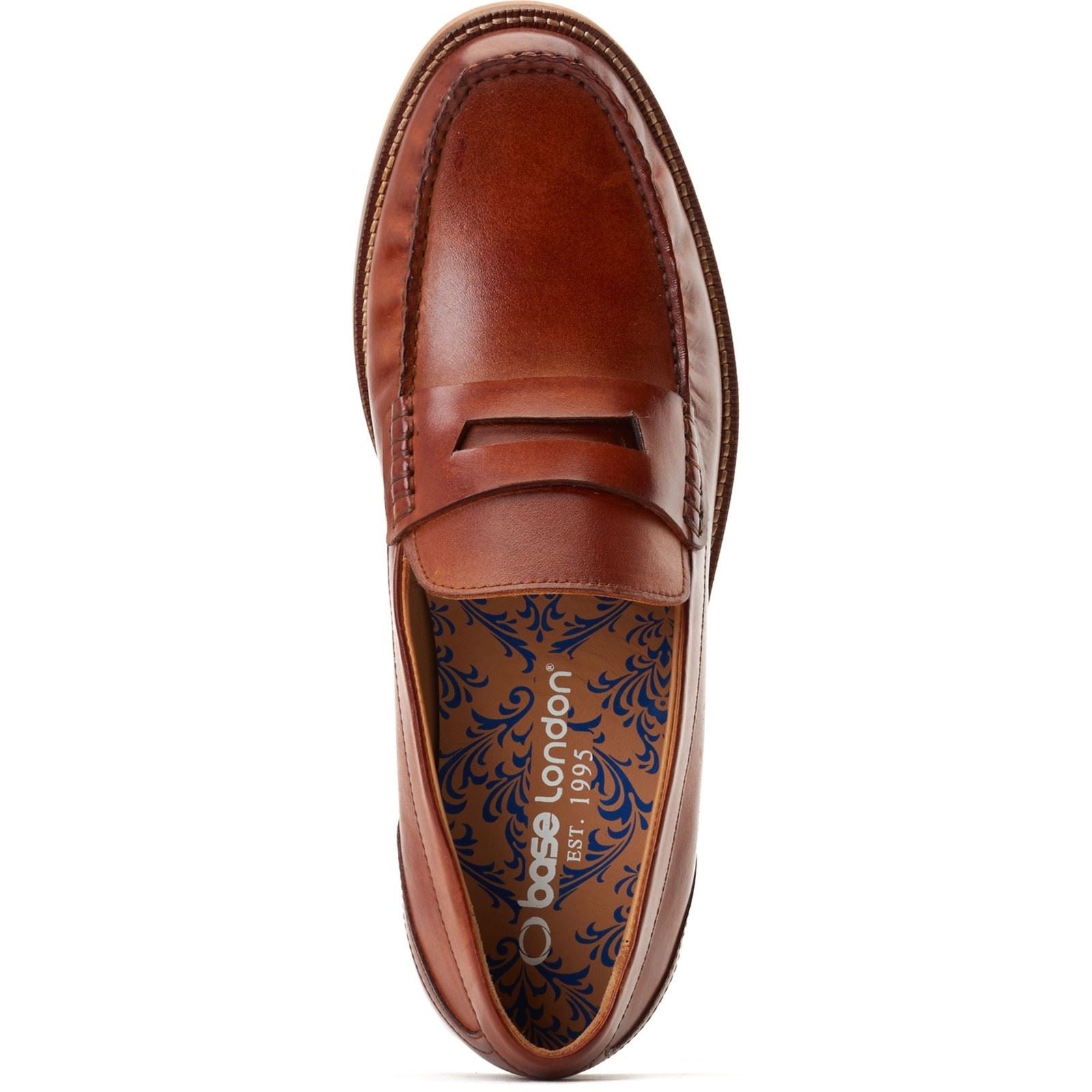 Base London Garfield Herren Mokassins Aus Gebranntem Tan-Leder