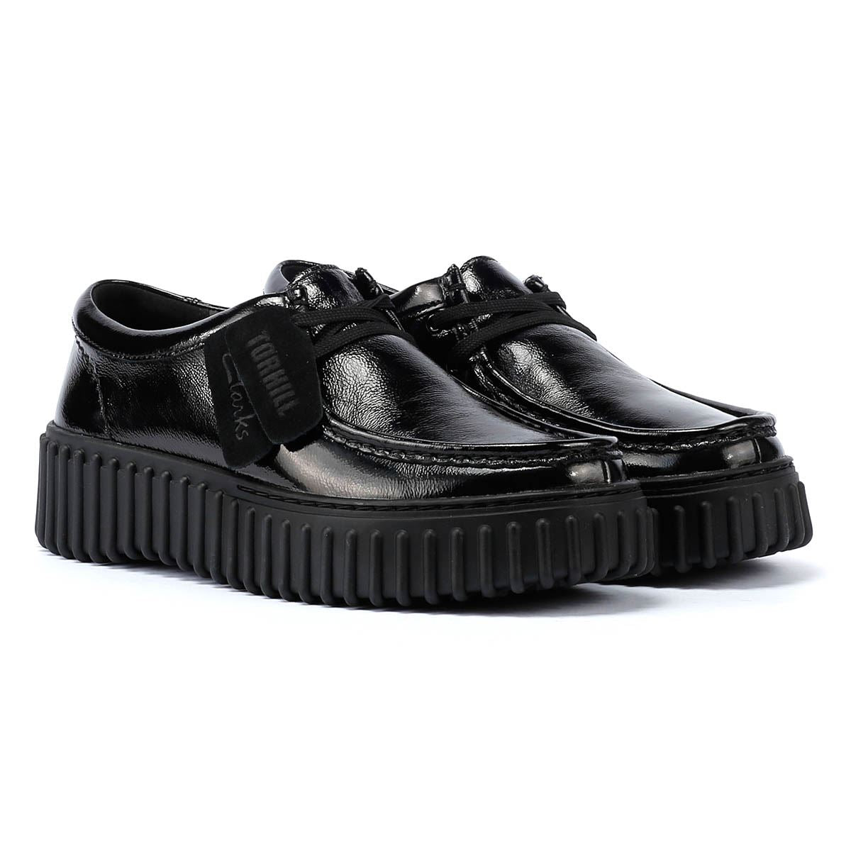 Clarks Main Torhill Bee Lacklederne Schwarze Damenschuhe