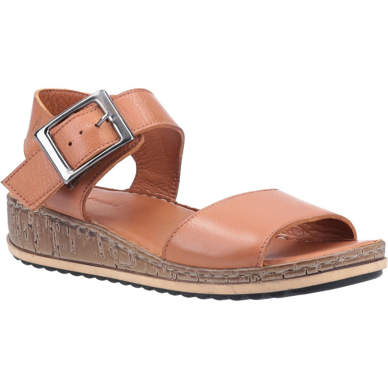 Hush Puppies Ellie Wide Damen Sandalen Aus Leder In Tan