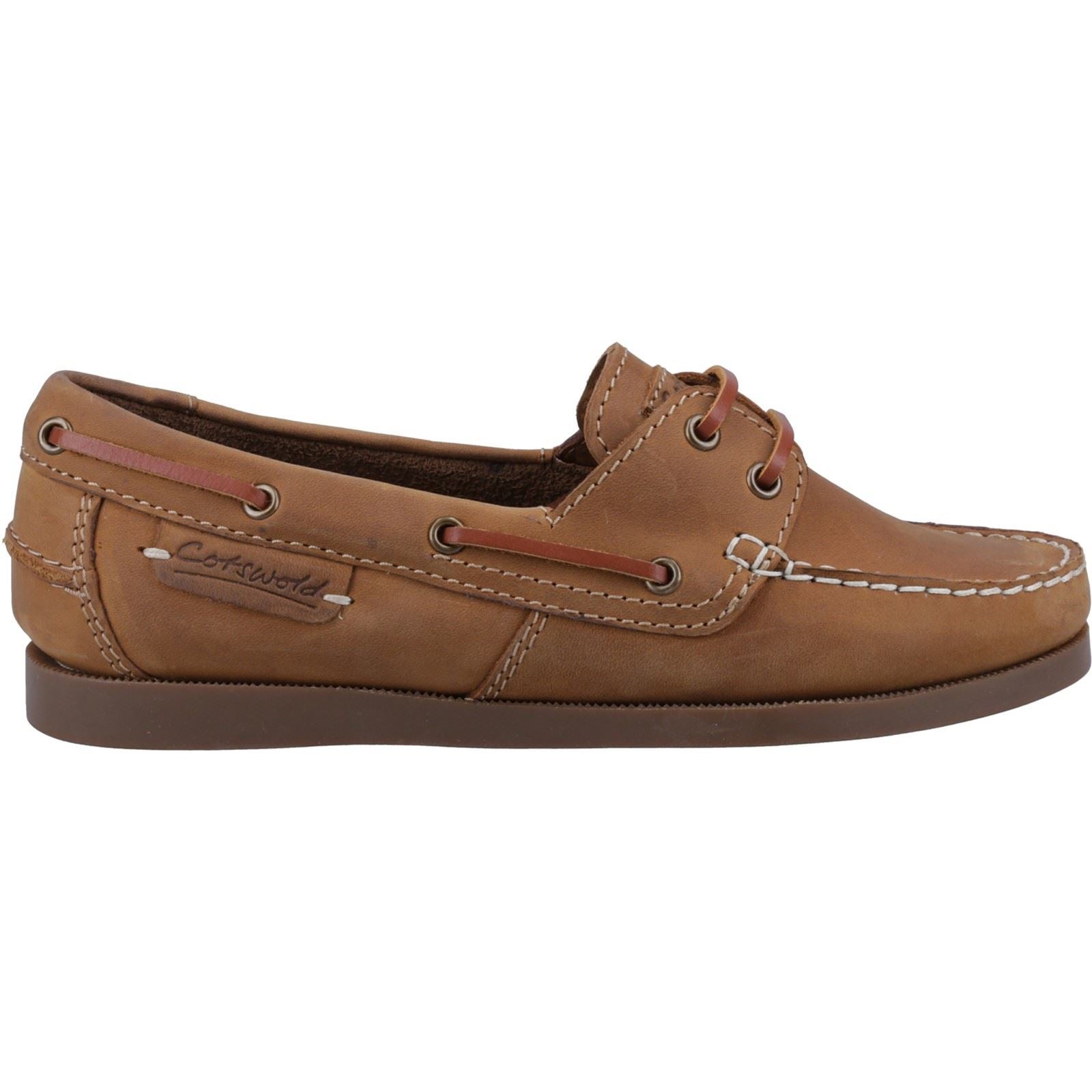 Cotswold Waterlane Leder Damen Bootsschuhe In Kamelfarbe