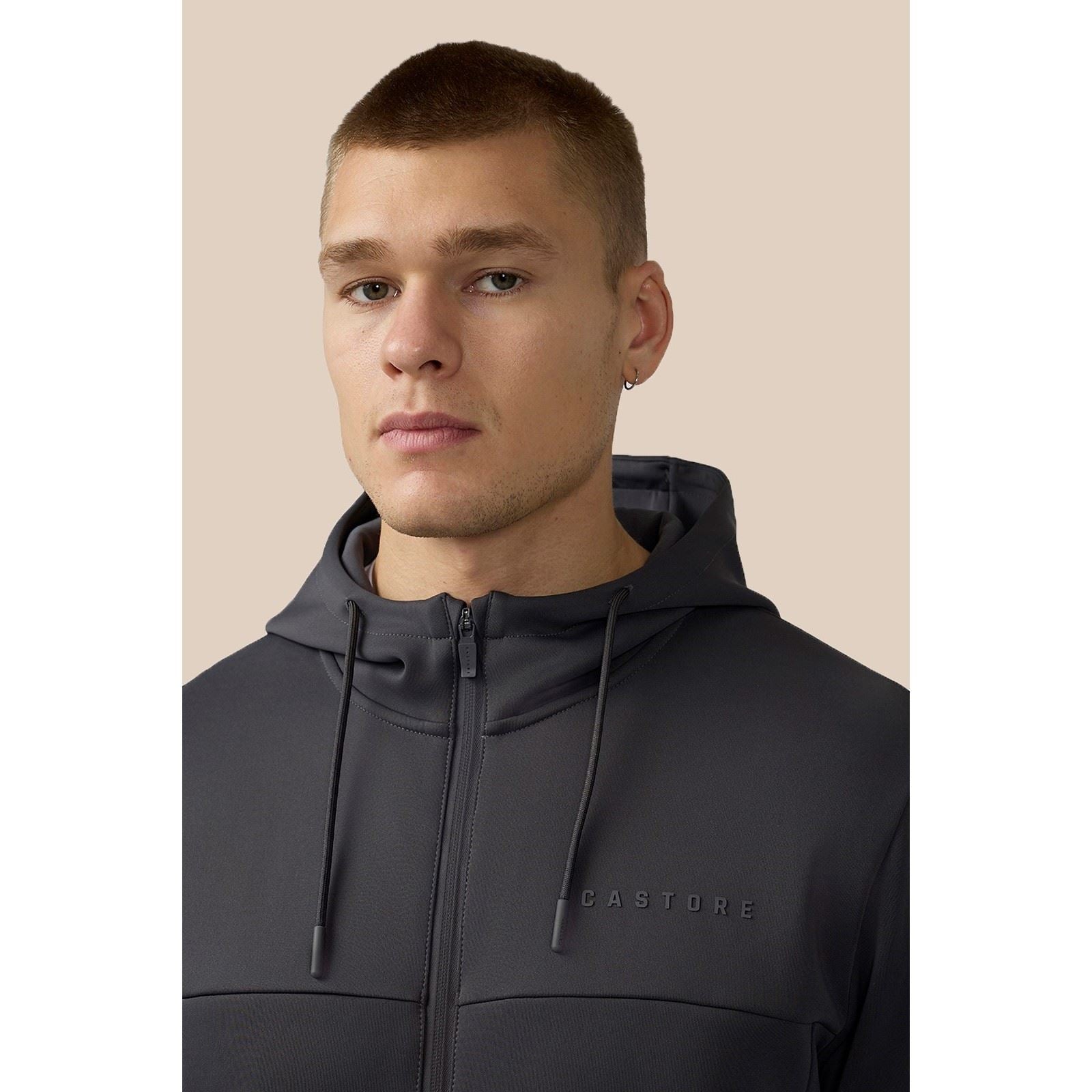 Castore Scuba Full Zip Through Hoody Polyester Herren Grauer Kapuzenpullover