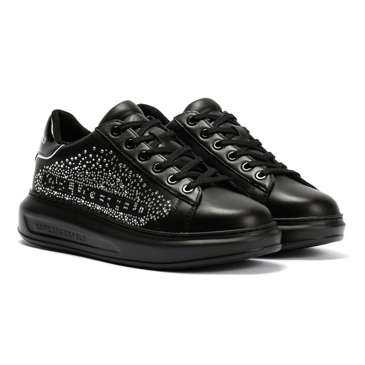 Karl Lagerfeld Kapri Konstellation Leder Damen Schwarze Sneaker
