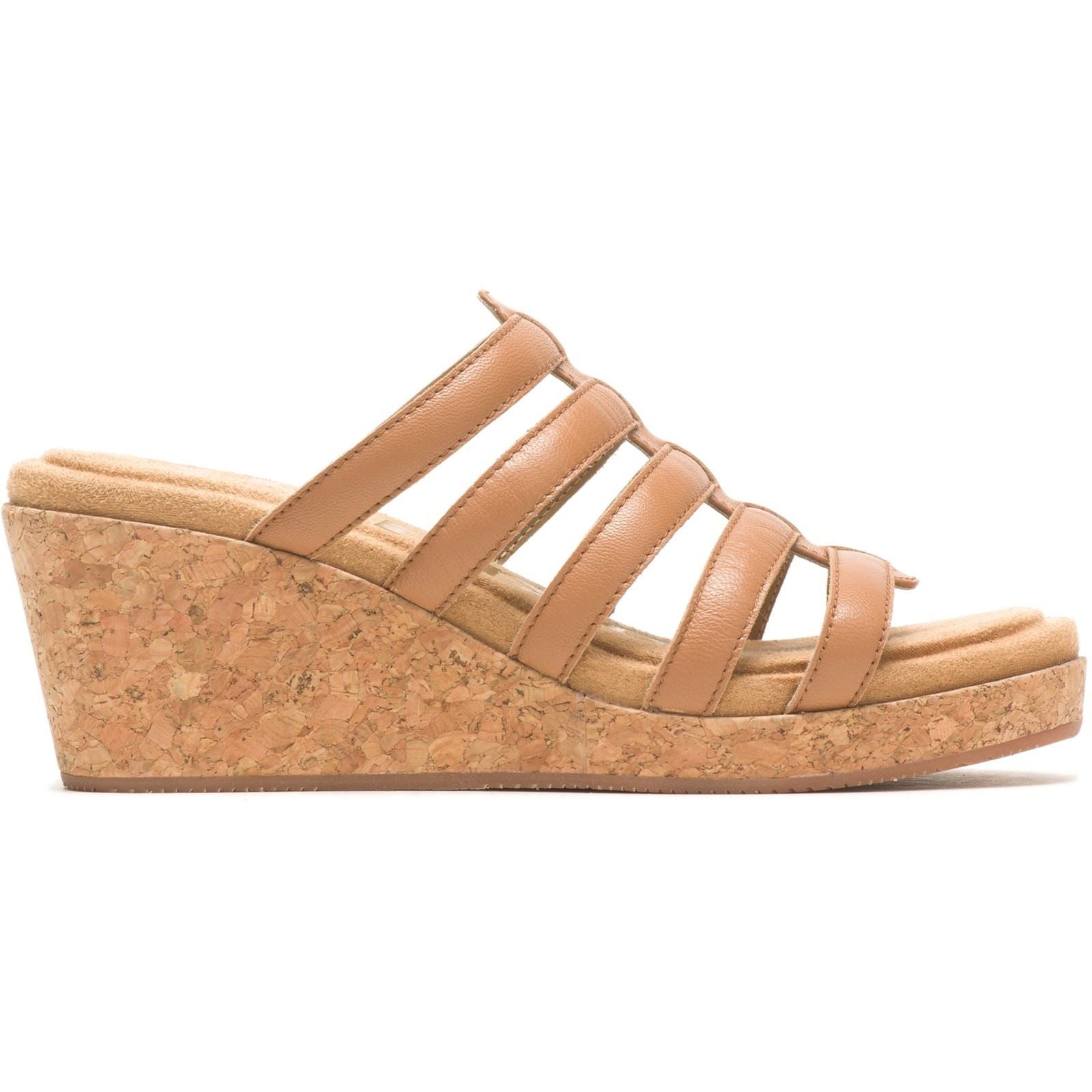 Hush Puppies Willow Slide Damen Keilsandalen Aus Braunem Leder
