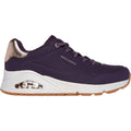 Skechers Uno - Shimmer Away Synthetische Damendunkellila Turnschuhe