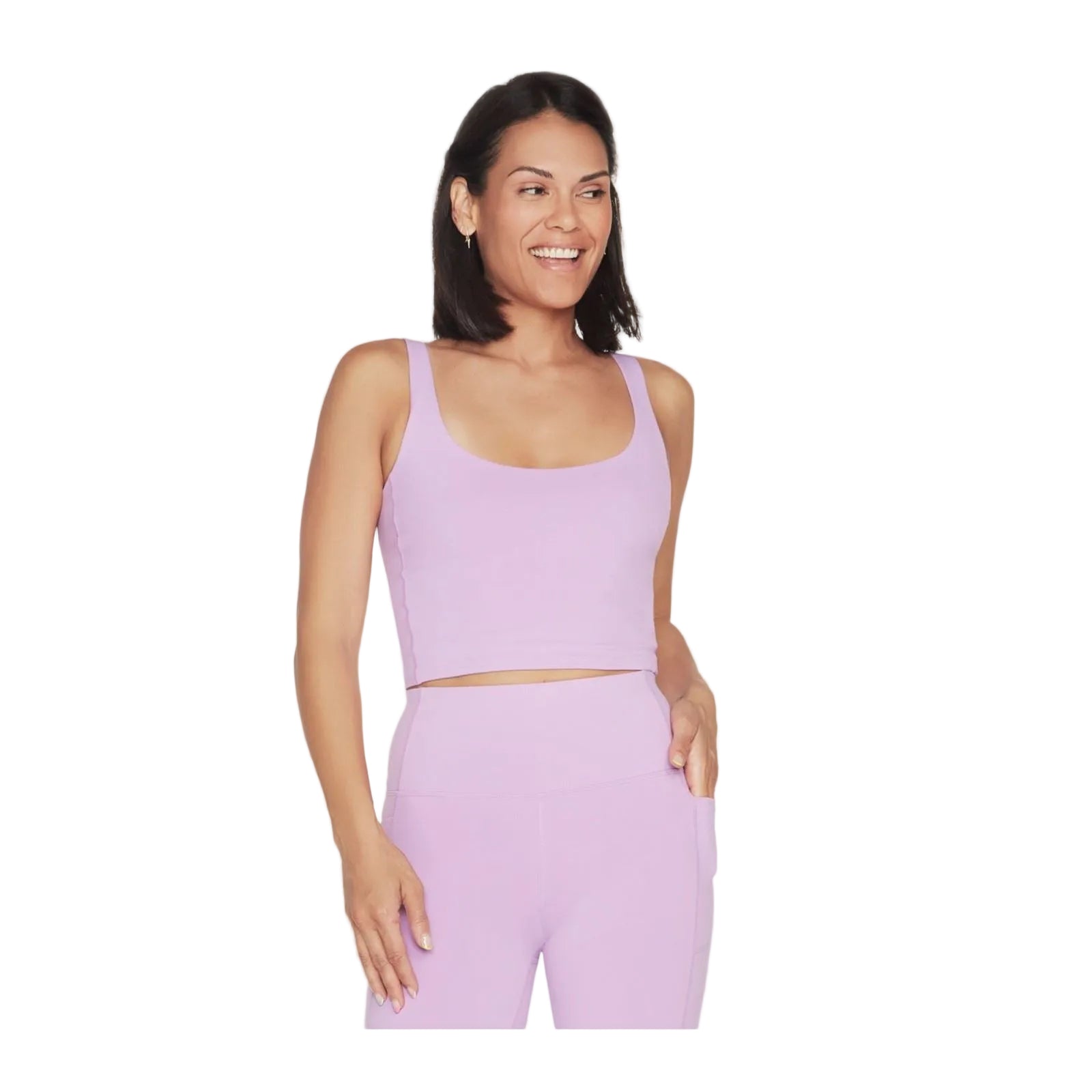 Skechers Performance Goflex Joy Longline Bra Nylon Damen Leichter Lila Sport-Bh