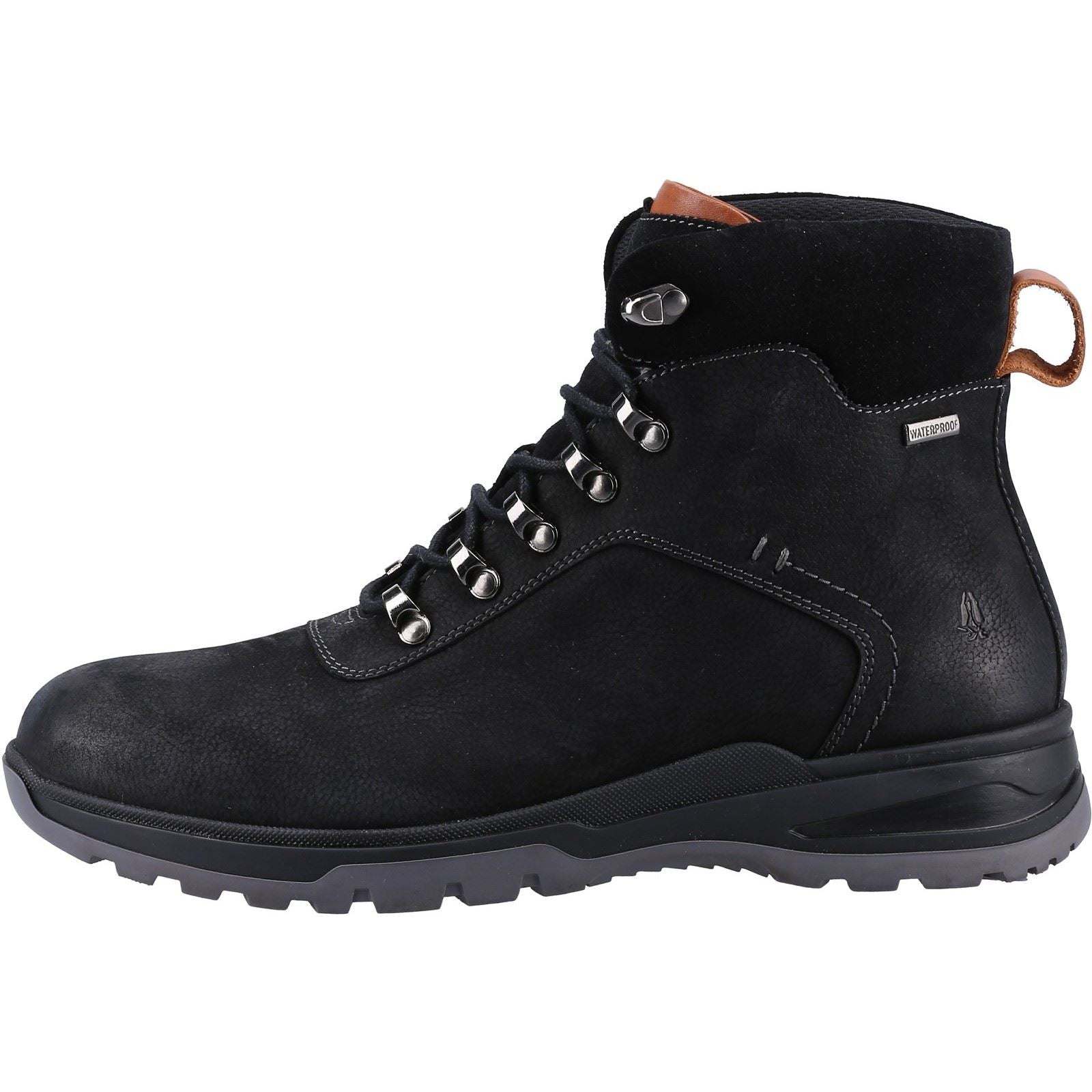 Hush Puppies Paul Leder Herren Schwarze Nubukstiefel
