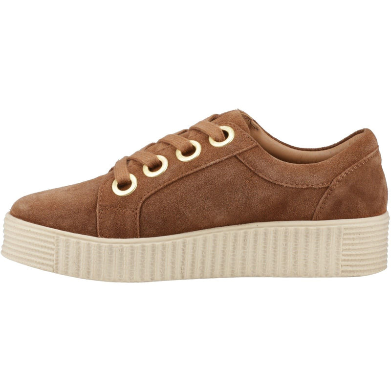 Hush Puppies Tamsin Damen Wildleder Turnschuhe In Tan