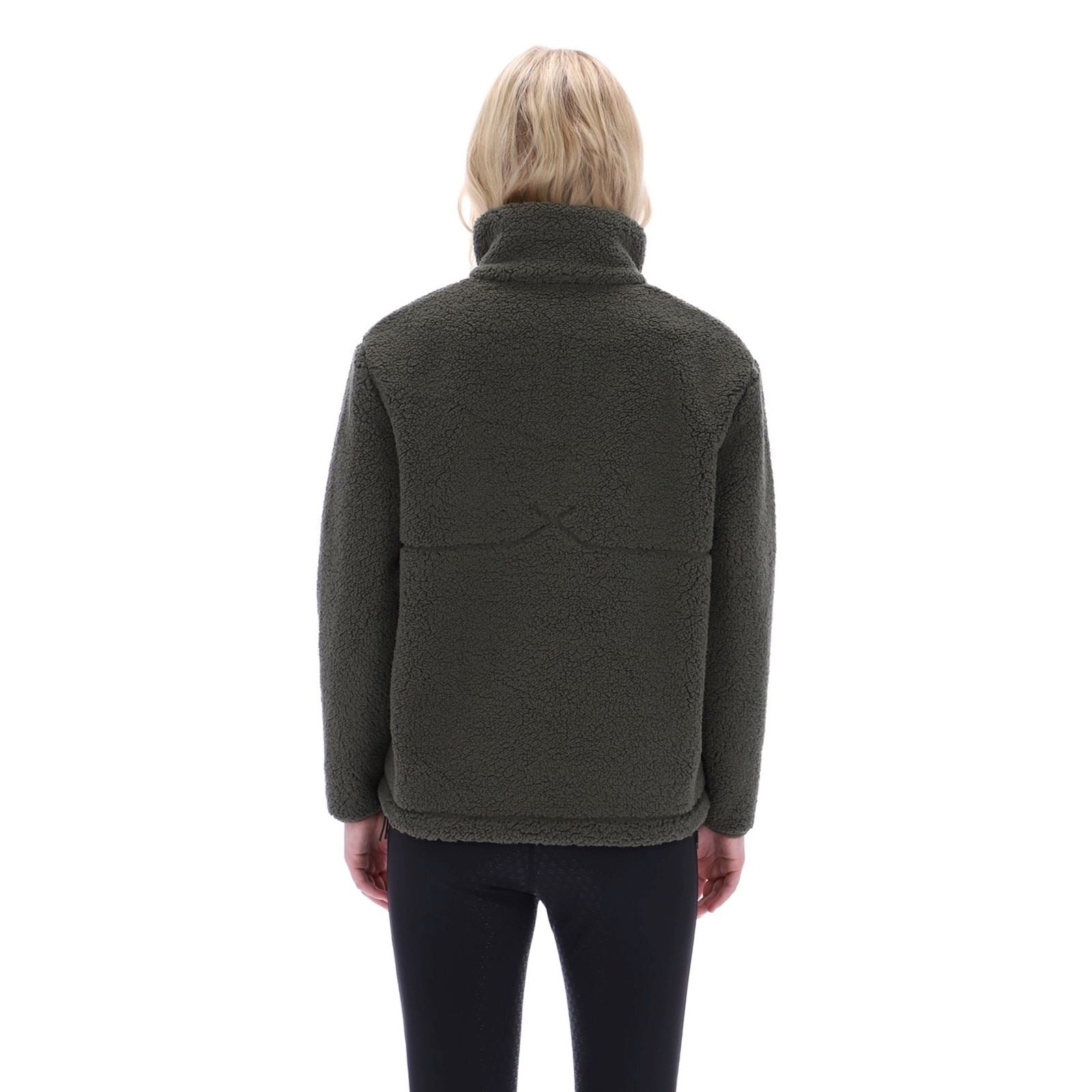 Hunter Tiorga 1/4 Zip Borg Fleece Polyester Herren Grüner Reißverschluss-Pullover